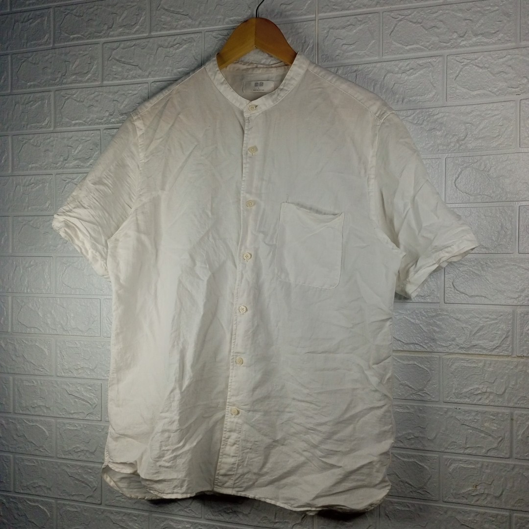 Uniqlo Chinese Collar Polo, Men's Fashion, Tops & Sets, Formal Shirts ...