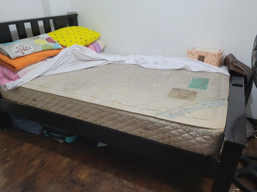 Used double bed with Salem foam, Furniture & Home Living, Furniture