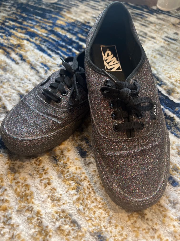 Vans black hotsell glitter shoes