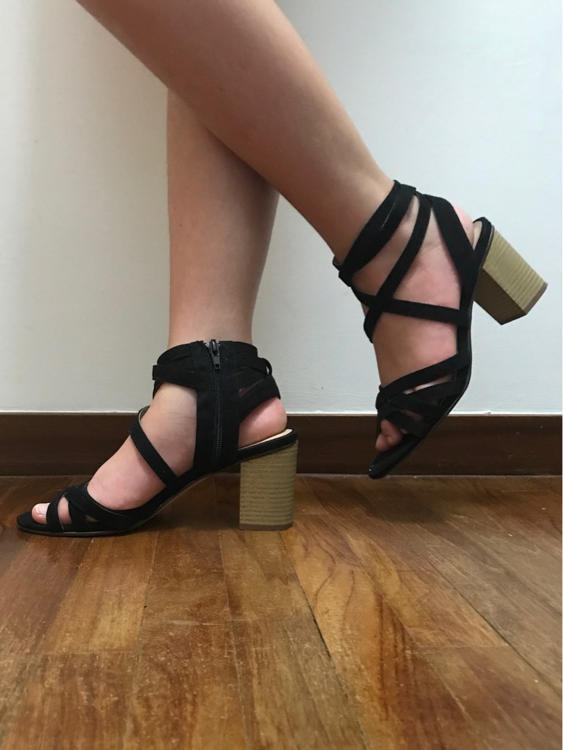 Velvet strappy heels hot sale