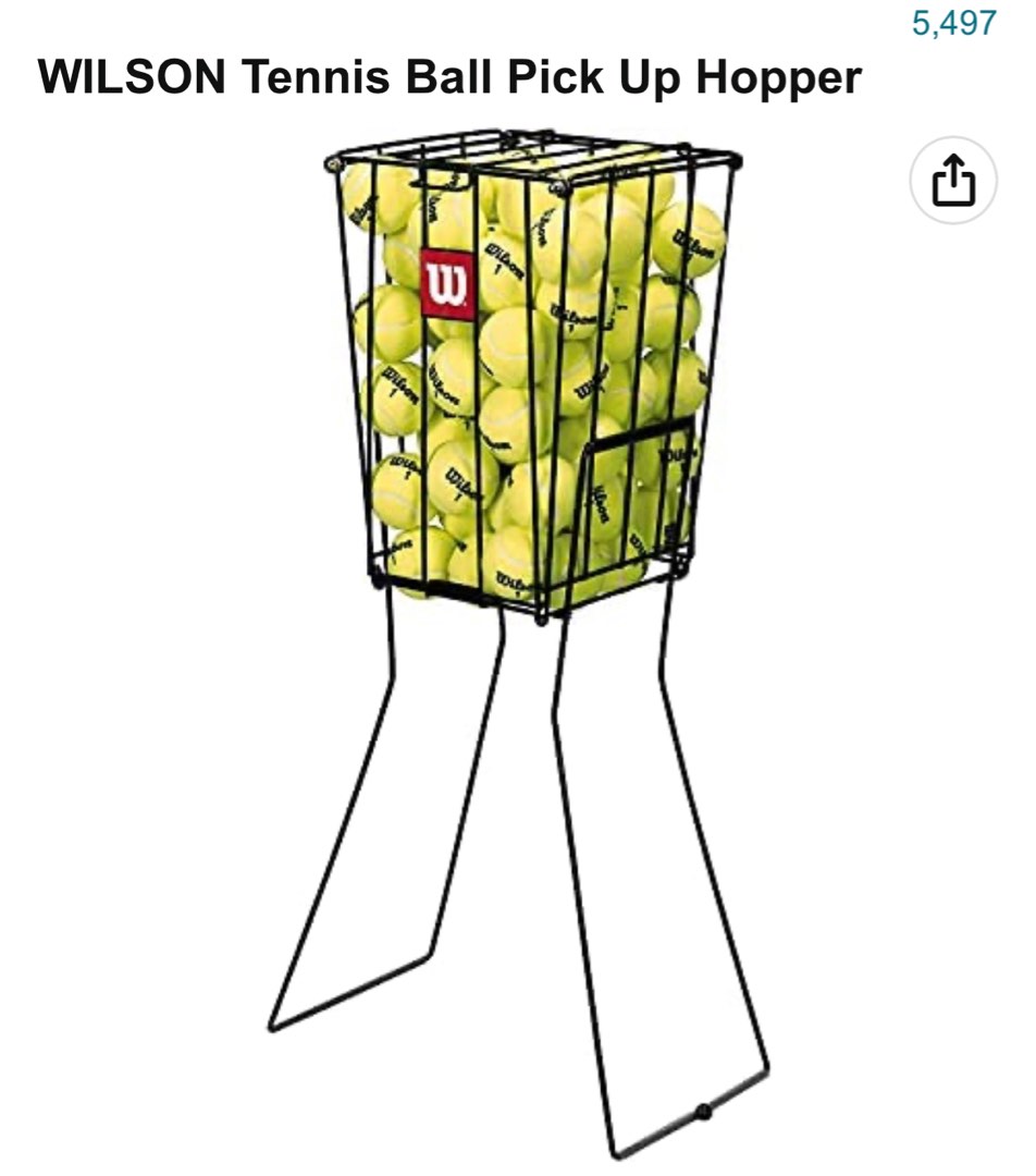 WILSON Tennis Ball Pickup Hopper, Sports Equipment, Sports & Games