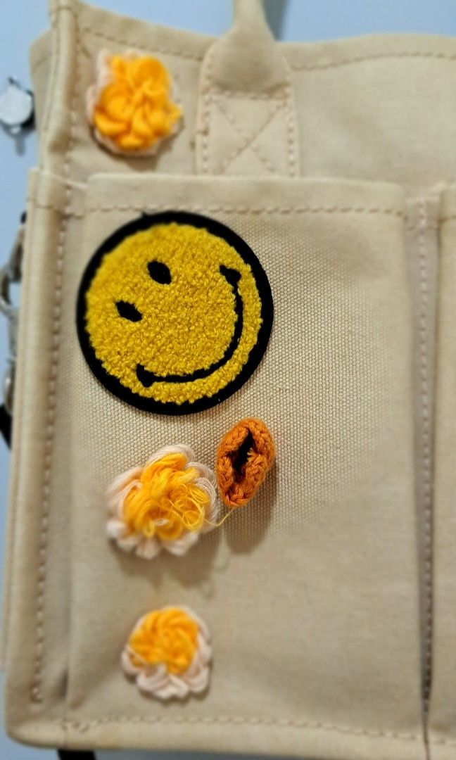 Zara canvas smiley bag, Women's Fashion, Bags u0026 Wallets, Tote Bags on  Carousell