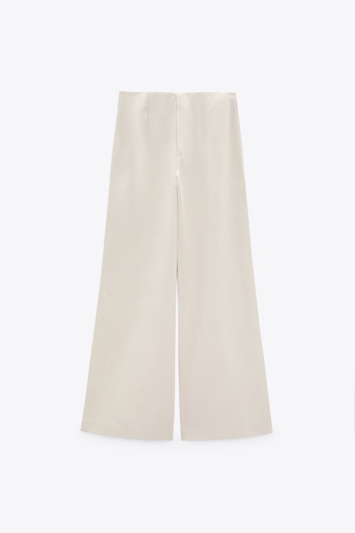 on hand ZARA Full Length Linen Blend Trousers, Women's Fashion, Bottoms
