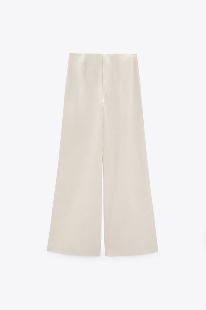 on hand ZARA Full Length Linen Blend Trousers, Women's Fashion, Bottoms