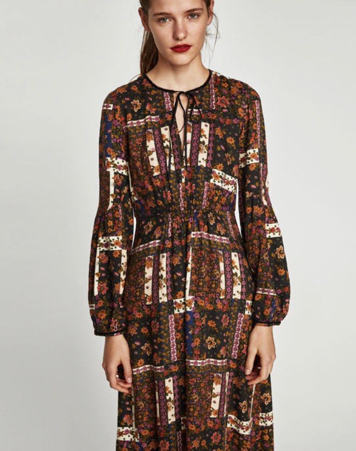 Zara Patch Work Dress (Category: Dresses) located in Paranaque City. Submitted by vanillameow (Listing ID 1210058003, Image 1). Description: Super Nice the fabric ! 🥰.