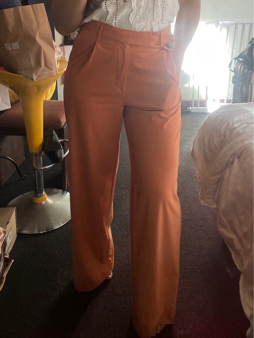 ZARA Rust Orange straight cut pant