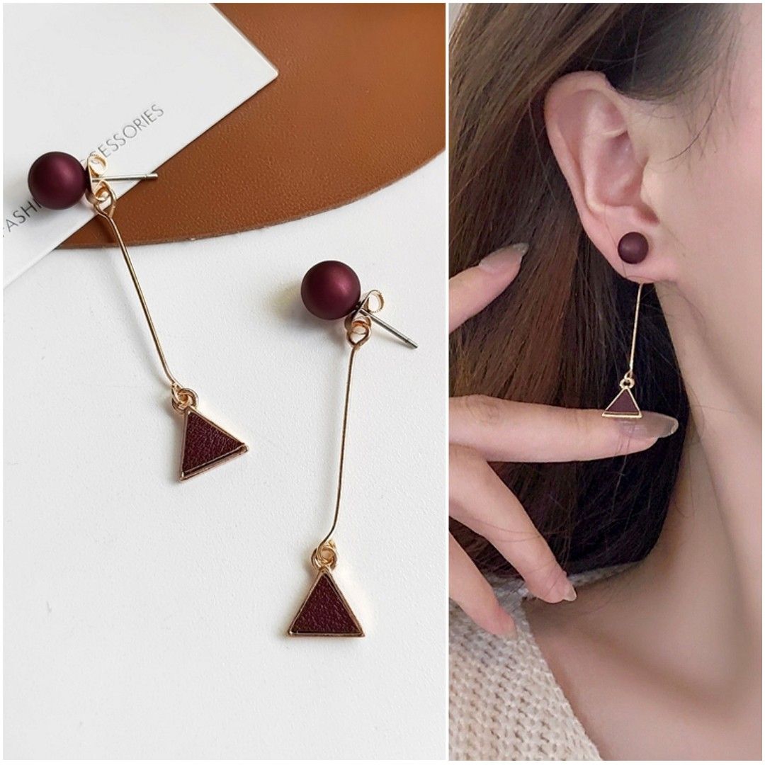 Red long earrings new arrivals