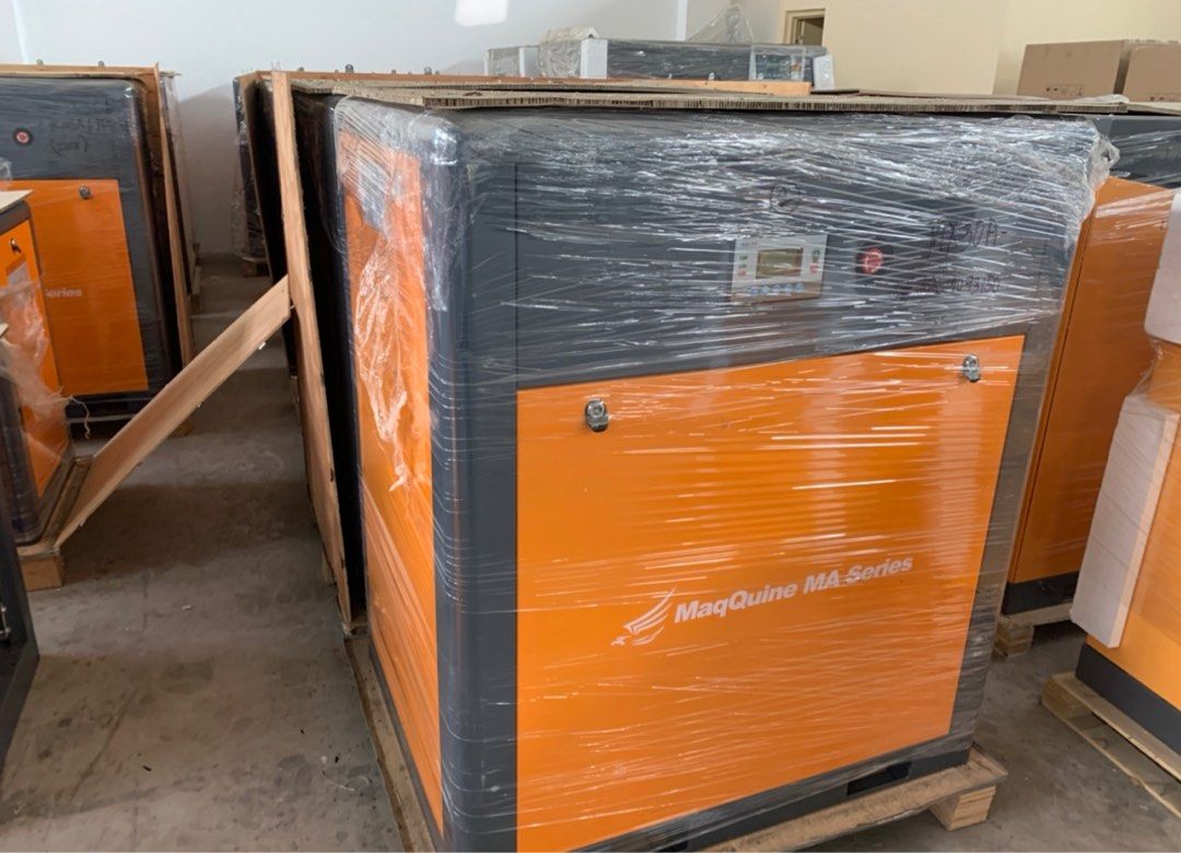 50 HP Air Compressor Electric (Category: Industrial Equipment) located in Manila. Submitted by santiago0721 (Listing ID 1210313520, Image 1). Description: 50 HP Fix Speed Air Compressor : MaqQuine (Malaysia) - Europe Technology Unit : MX-50A : 8 Bars / 115 PSI Brand Model Pressure Displacement: 6.20 m3 / min Capacity Power Weight Speed Dimension :37kW/50HP :220V/60Hz/3Phase :630kg : 2950 rpm : in mm LxWxH (1500 x 1000 x1350).