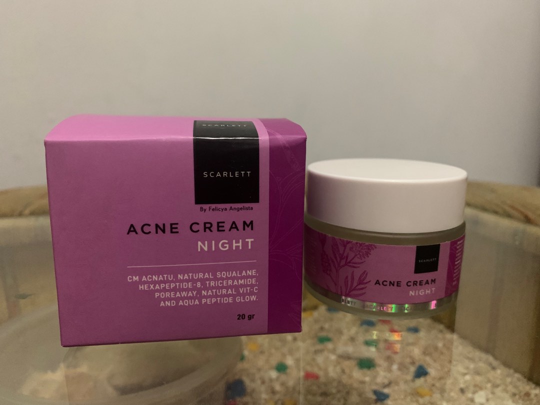 Acne Cream Night Scarlett, Health & Beauty, Makeup on Carousell