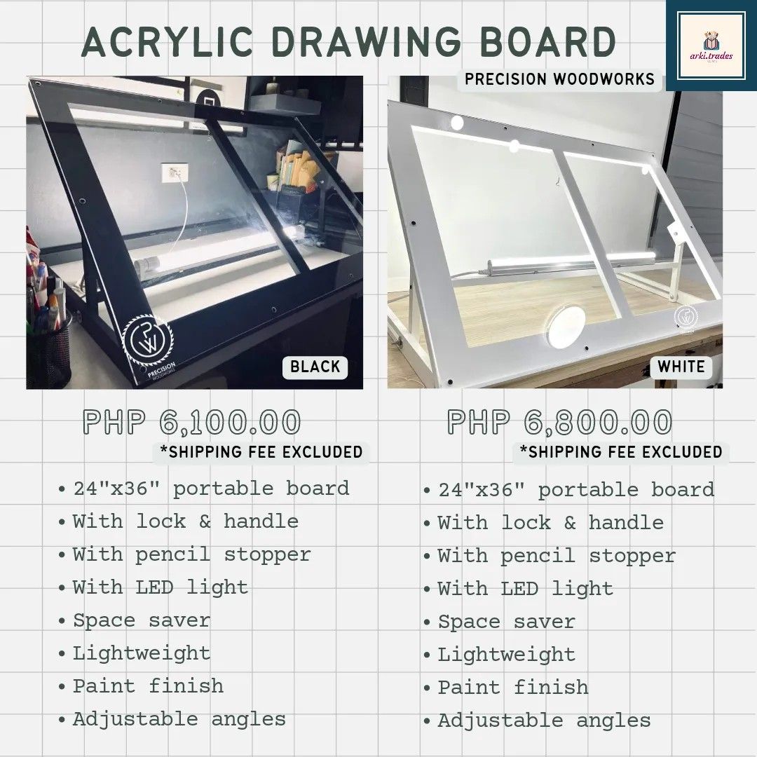 Acrylic drawing board, Furniture & Home Living, Furniture, Tables
