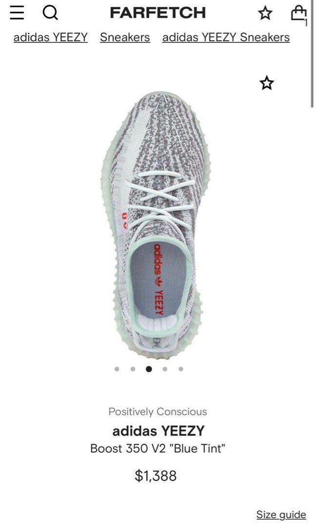 Yeezy blue tint shop farfetch