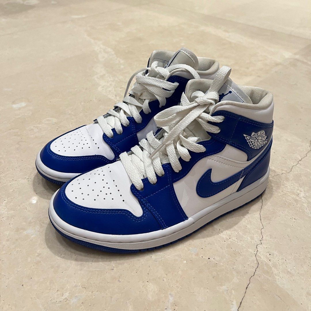 Royal blue and hotsell white jordans