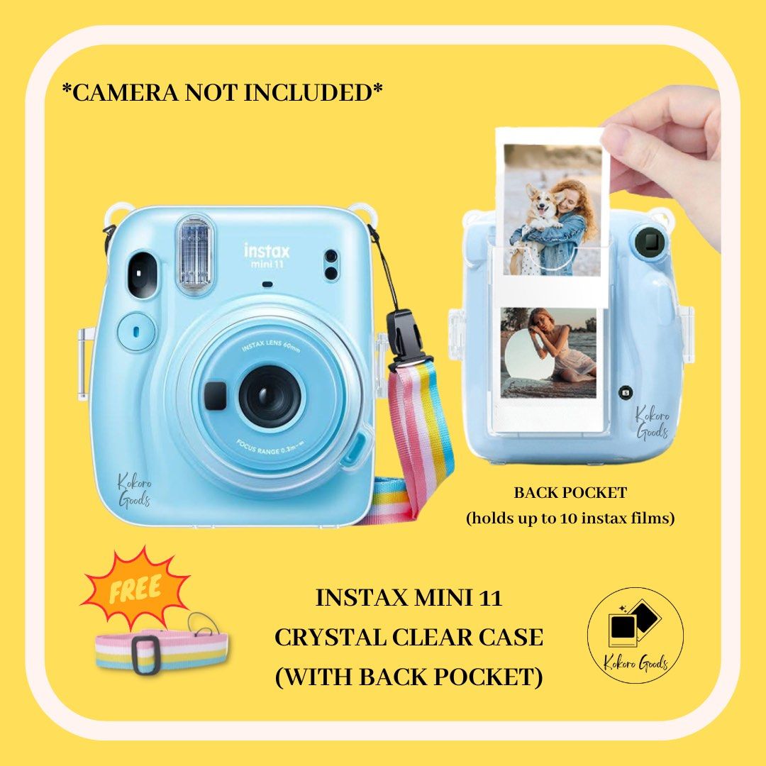 All new! Instax Mini 11 Camera Clear case with back pocket / film