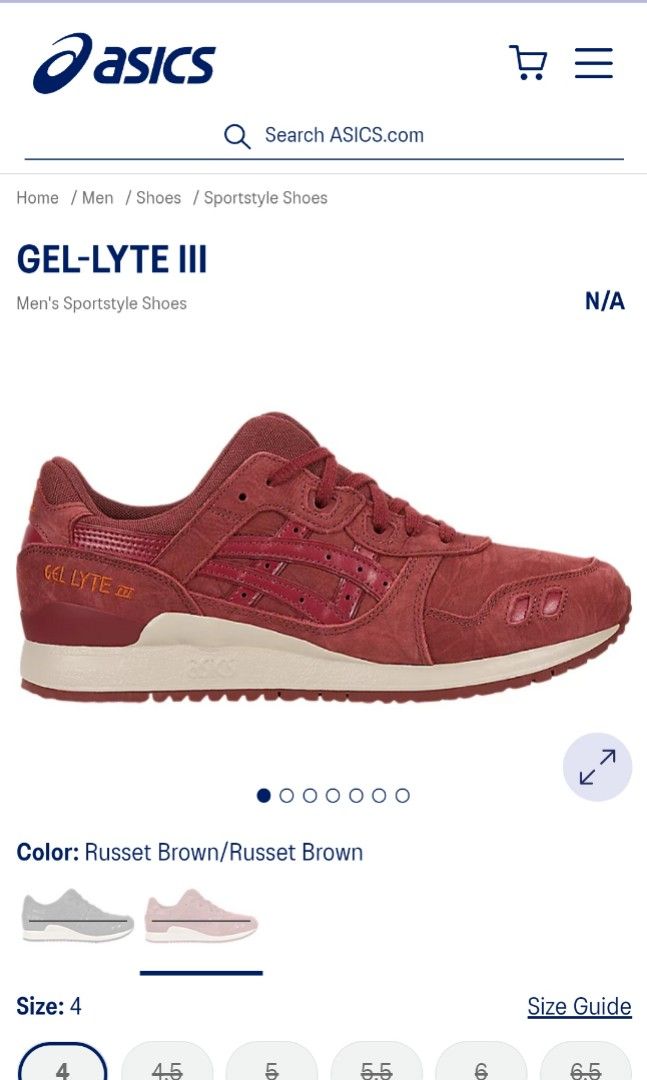 ASICS GEL LYTE III Russet Brown Maroon 8 UK 9 US Men s Fashion