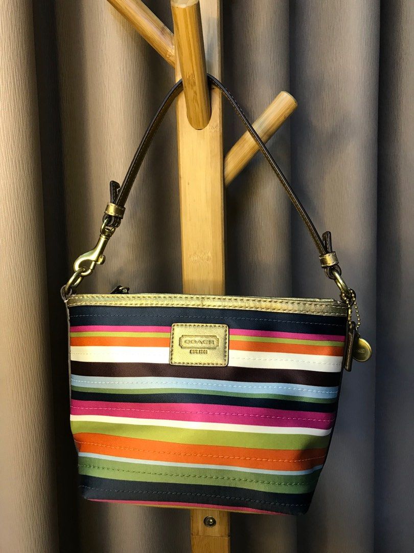 Coach stripe store handbag