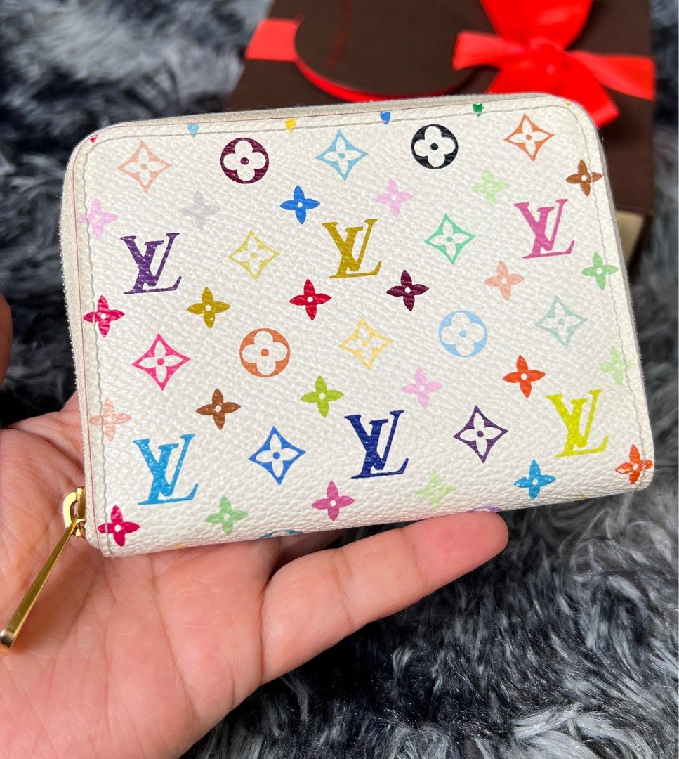 Authentic LV Monogram Multicolor White Zippy Coin Purse Wallet, Luxury, Bags  & Wallets on Carousell