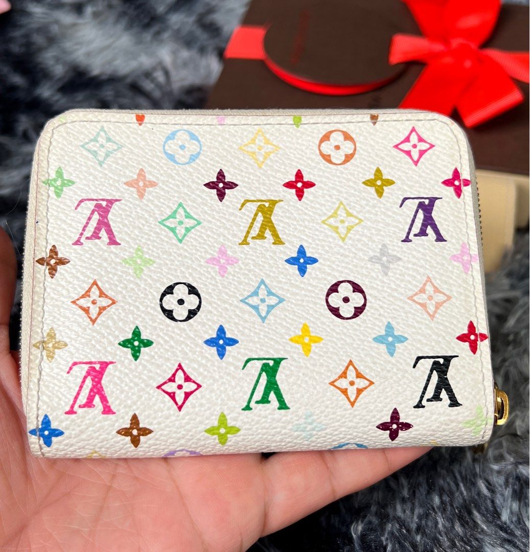 Louis Vuitton Monogram Multicolor Business Card Holder Coin Case White