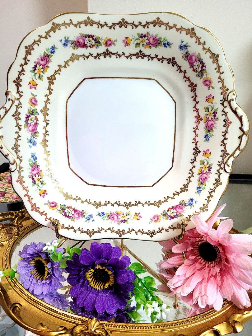 AYNSLEY cake plate Made in england Hobbies Toys Memorabilia