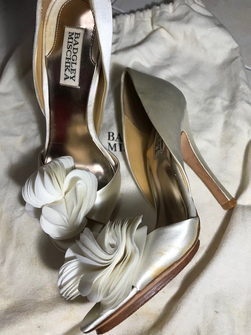 Badgley Mischka Open Toe D Orsay Blossom Bridal Shoes Women s