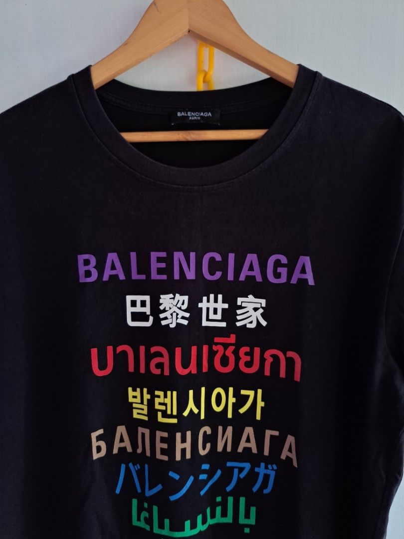 Latest  balenciaga multi language t shirt  OFF52  Free Delivery