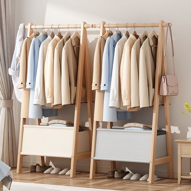 Bamboo Simple Floor Coat Rack Fabric Hanger, Furniture & Home Living ...