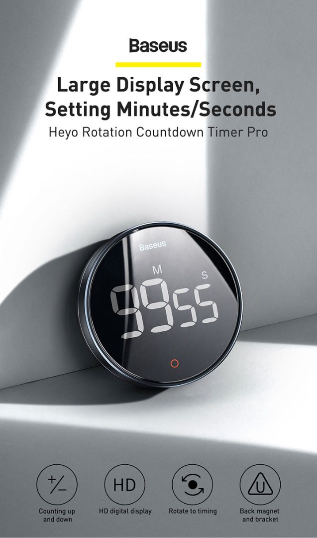 BASEUS Heyo Series Magnetic Countdown Timer Memory Setting