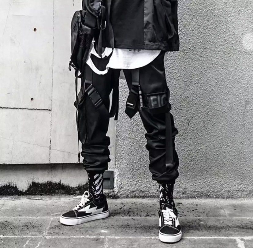 White and black cargo hotsell pants