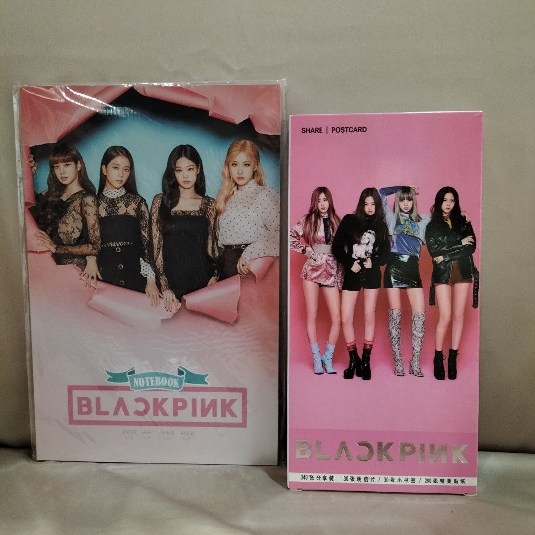 Blackpink Postcard and Notebook Set (Category: K-Wave Merchandise) located in Antipolo. Submitted by trish.0811 (Listing ID 1210278512, Image 1). Description: Quality: 10/10, Opened once Specifics: • There are only 26 postcards • Notebook has 32 pages and is sealed • RFS: Decluttering.