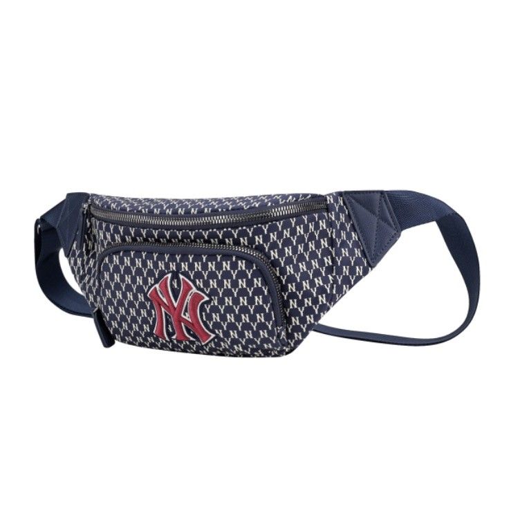 MLB Monogram New York Yankees Hip Sack NY Logo Waist Bag Pouch Bag - Navy
