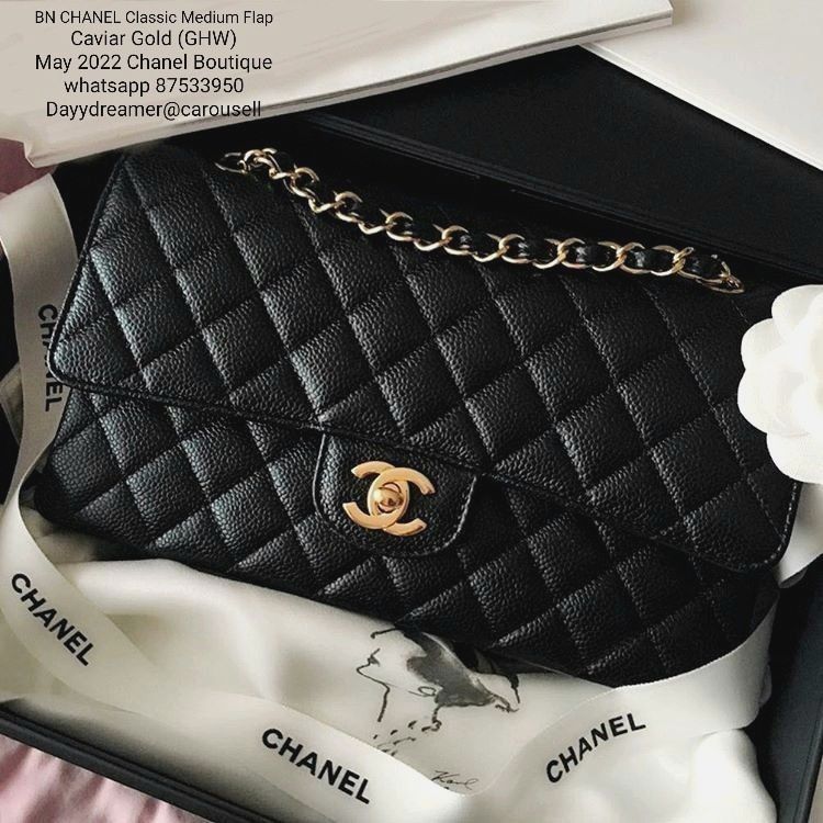 Cheapest!! BN Chanel medium caviar Gold Classic Flap Bag Brand New Chanel  France Paris original boutique receipt GHW, Luxury, Bags & Wallets on  Carousell