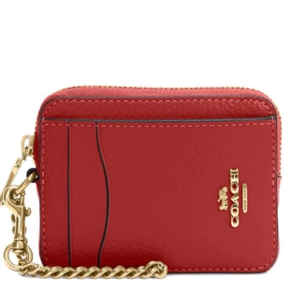 Red coach card holder online