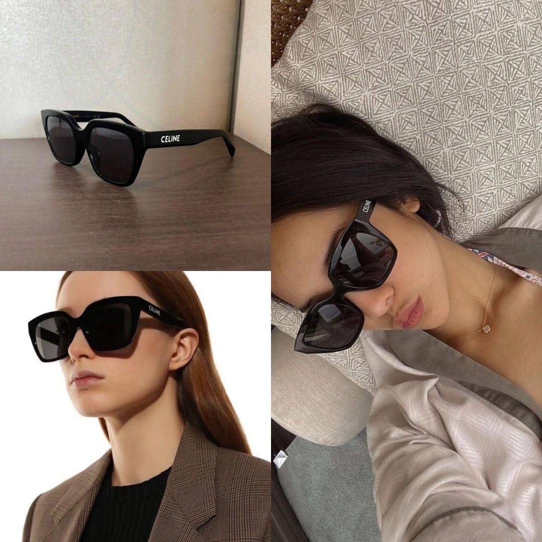Celine Monochrome 03 Sunglasses in Black, Barang Mewah, Aksesoris di