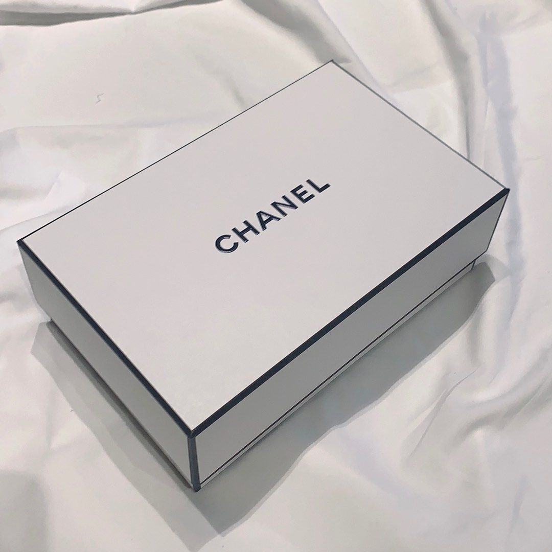 Chanel gift Box & Paper Bag with original Chanel wrapping paper & ribbon,  Women's Fashion, Jewelry & Organisers, Accessory holder, box & organizers  on Carousell