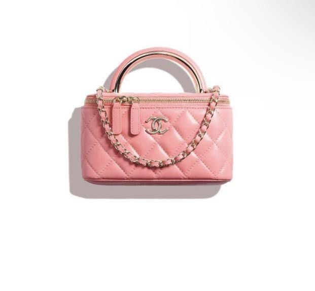 Chanel Vanity Case Bag Small 22S Calfskin Coral Pink in Calfskin Leather  with Gold-tone - US