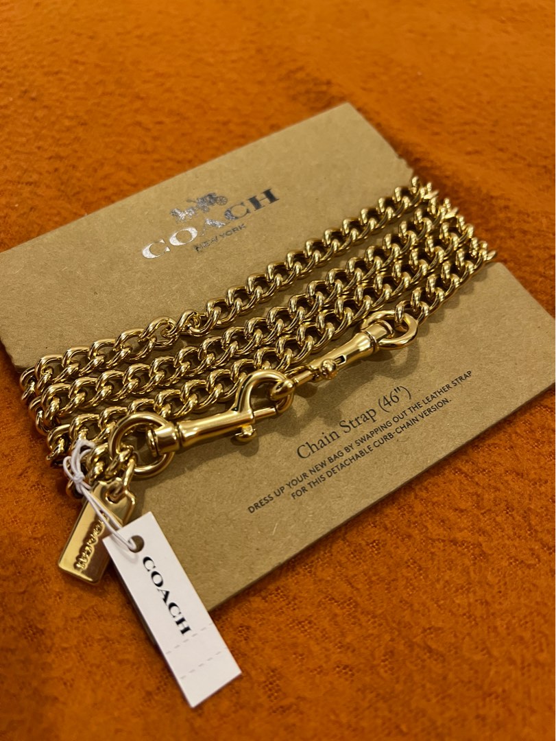 Coach gold chain best sale strap