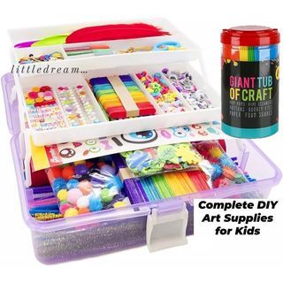 Arts and Crafts Supplies for Kids, 2000+ Piece Craft Kits Library in Craft  Box, Crafting Supplies Set for Kids Ages 4, 5, 6, 7, 8, 9, 10, 11 &12 Year