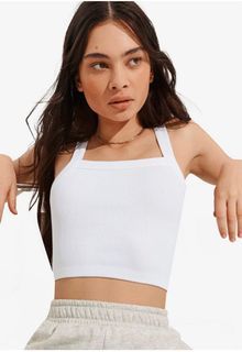 Cotton on white nelly crop top seamless