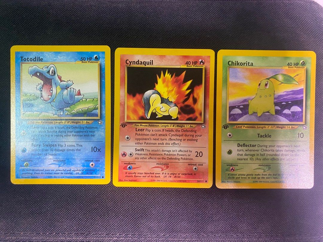 Cyndaquil Totodile Chikorita First Edition Neo Genesis Vintage Pokemon Card Tcg Hobbies Toys Toys Games On Carousell