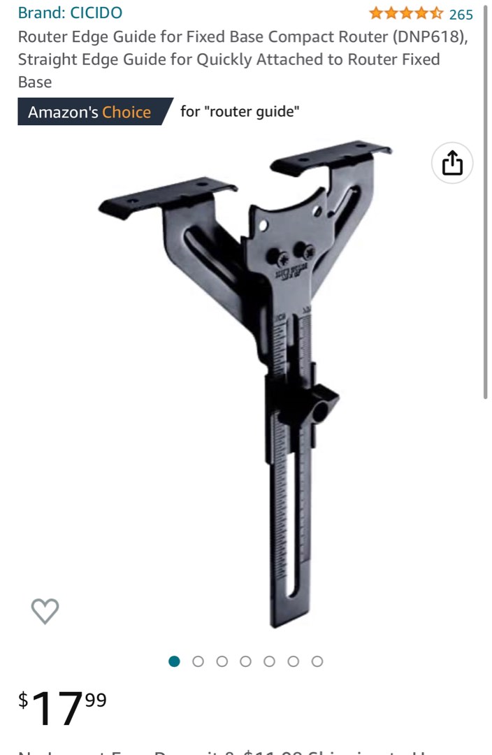 Dewalt Router Edge Guide for Fixed Base Compact Router