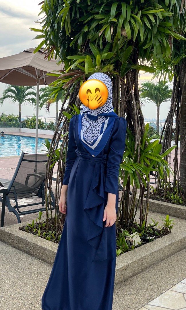 Navy dinner dress blue online