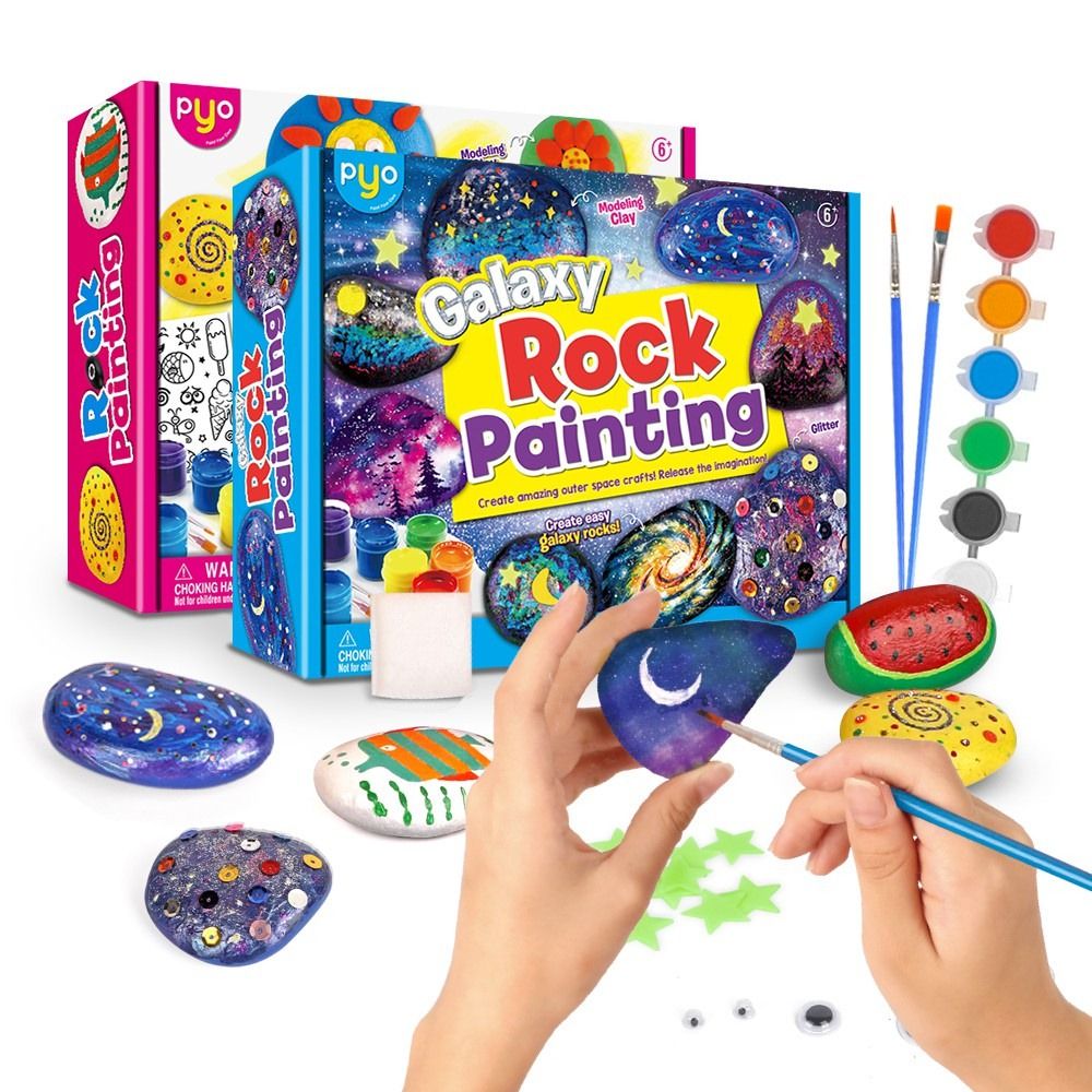 DIY Paint Your Own Rocks Kids Colouring Arts & Crafts Children Painting