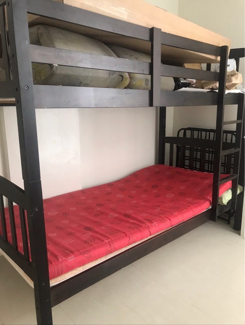 Double Bunk Bed, Furniture & Home Living, Furniture, Bed Frames &  Mattresses On Carousell