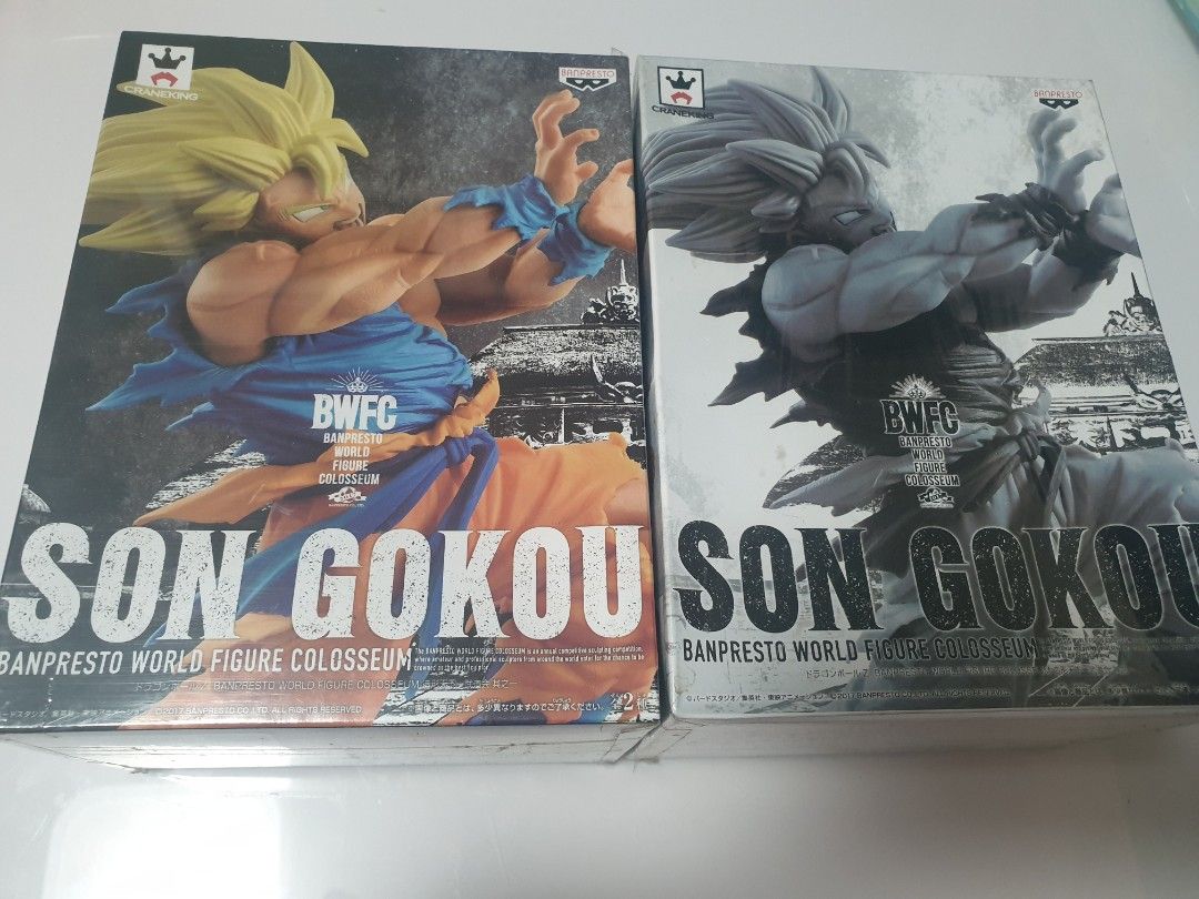 Dragon Ball Son Gokou Banpresto Bundle Set of 2 BWFC World Figure Colosseum (Color and Grey) Dragonball Z Son Goku Figurines (Category: Toy Figures) located in Singapore. Submitted by perfumegala (Listing ID 1210387166, Image 1). Description: Dragon Ball Son Gokou Banpresto Bundle Set of 2 World Figure Colosseum (Color and Grey) Dragonball Z Son Goku Figurines. Meet up or Delivery can be arranged at extra fees..