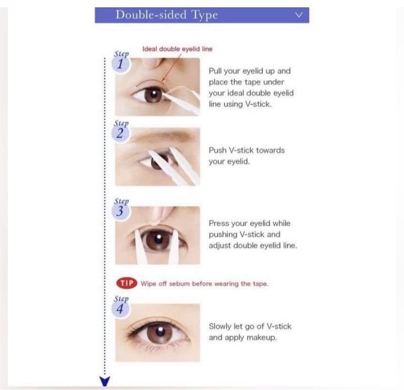 Dream Kiss Double Sided Eyelid Tape 120pc/ box, Beauty & Personal