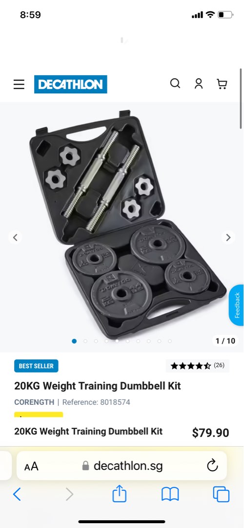 Dumbbell kit decathlon online