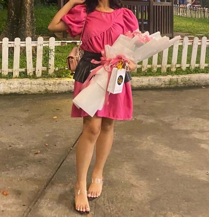 Elegant Pink Dress (Category: Dresses) located in Quezon City. Submitted by dannanaqt (Listing ID 1210373855, Image 2). Description: perfect for events! super elegant and flattering. just dm me if you have any questions 💗.