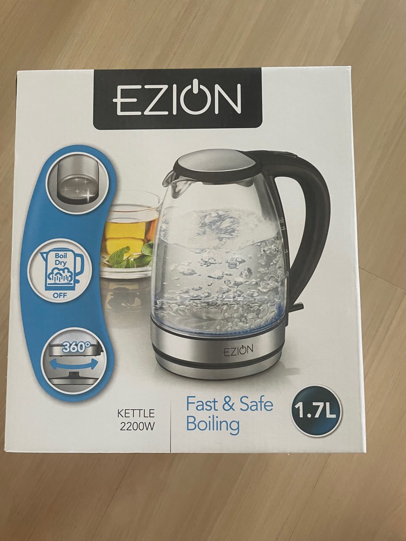 Ezion Glass Water Kettle 1.7L TV Home Appliances Kitchen