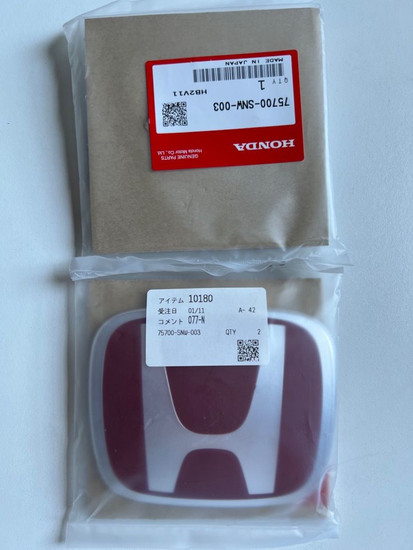 FD2R, Honda Civic Type R Red Emblem, Red Honda Badge, FD2R Red Emblem ...