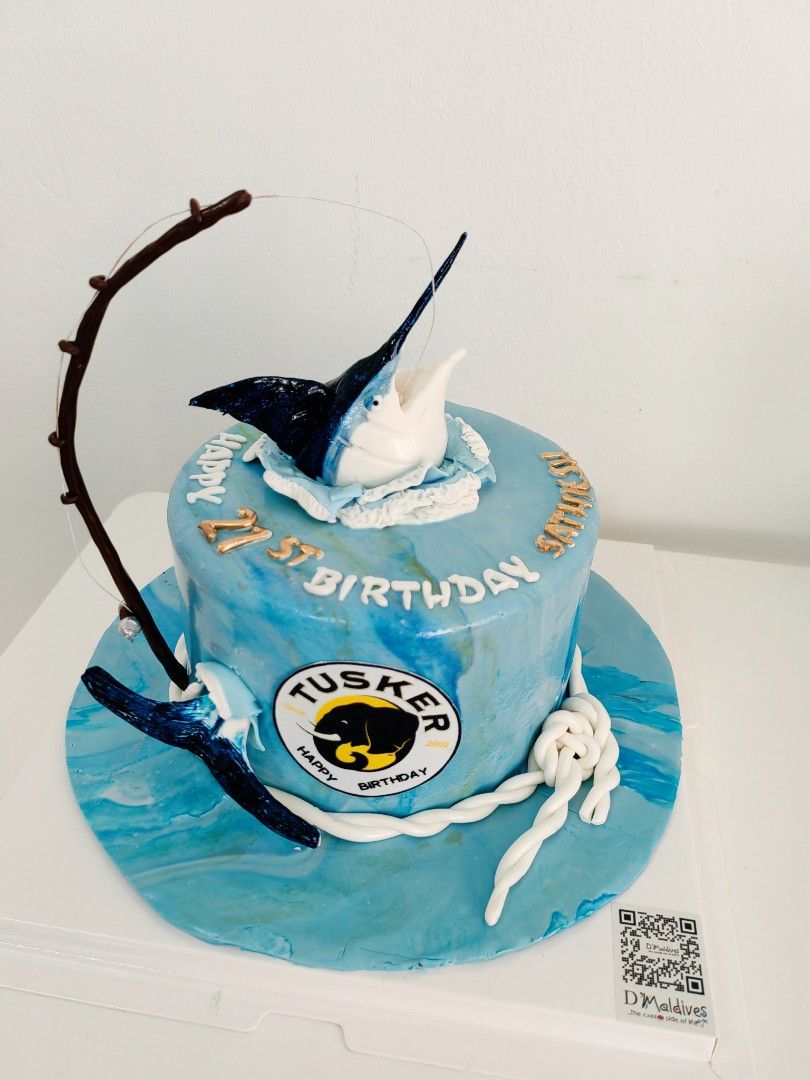 Fishing 🎣 themed Birthday Cake, Food & Drinks, Homemade Bakes on Carousell
