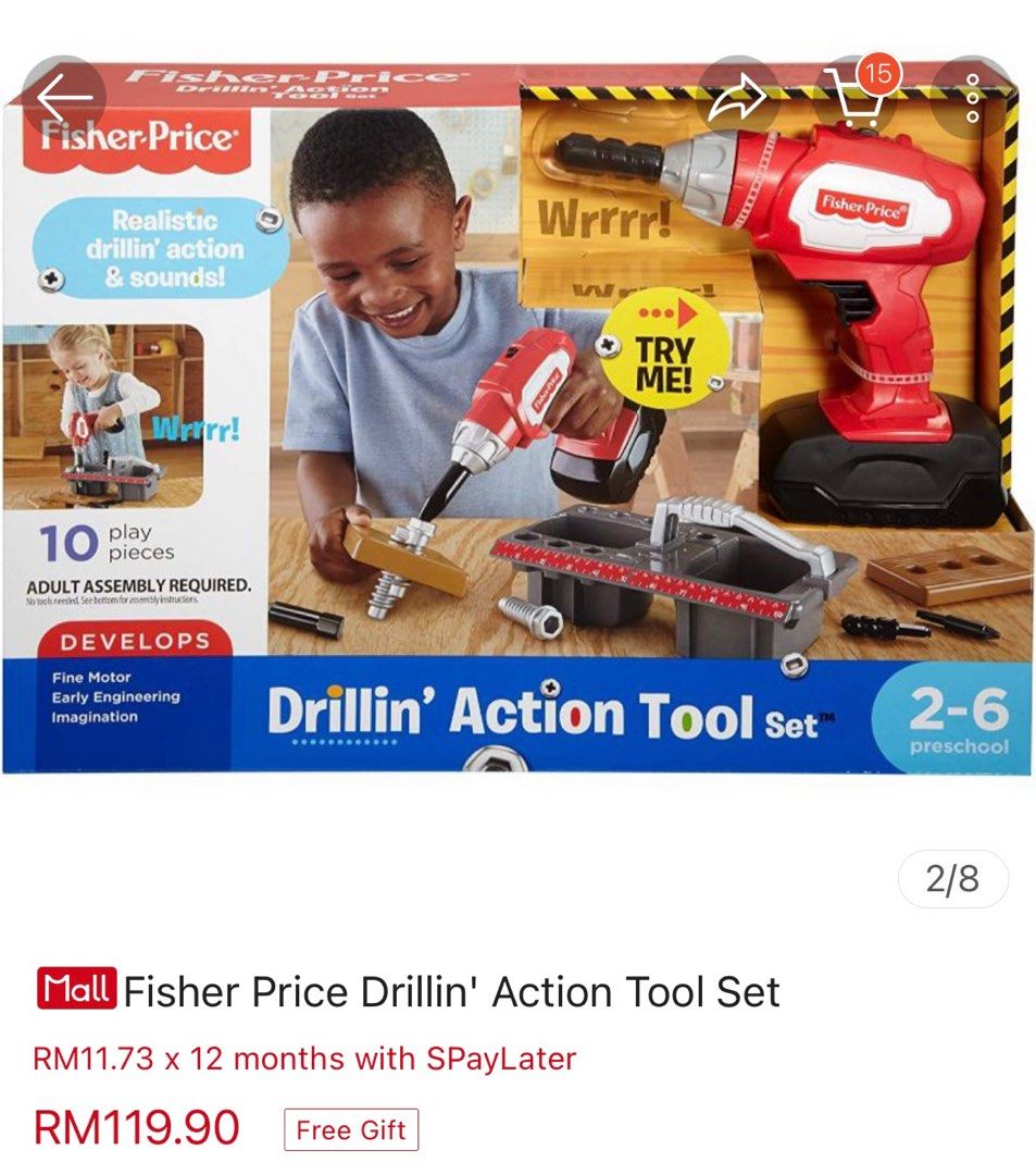 Fisher Price Drillin Action Tool Set Hobbies Toys Toys
